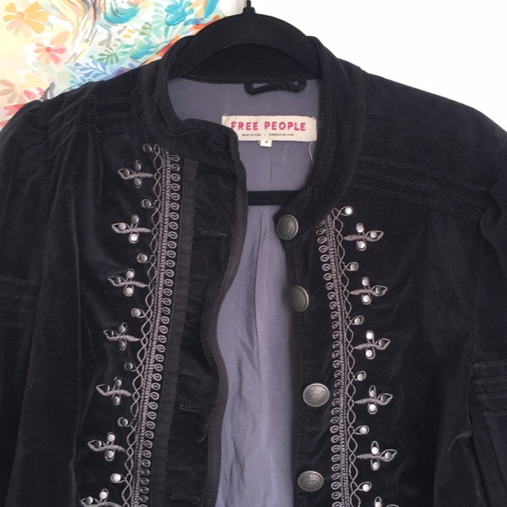 Free People Soft Slate Blue Women's Jacket - Picture 2 of 6